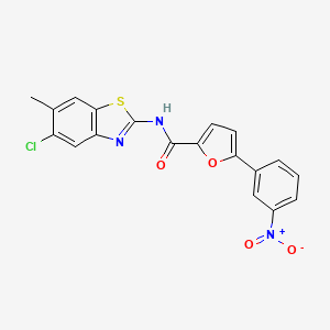 molecular formula C19H12ClN3O4S B3548502 N-(5-chloro-6-methyl-1,3-benzothiazol-2-yl)-5-(3-nitrophenyl)furan-2-carboxamide 