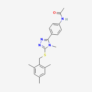 molecular formula C21H24N4OS B3548593 N-(4-{4-methyl-5-[(2,4,6-trimethylbenzyl)sulfanyl]-4H-1,2,4-triazol-3-yl}phenyl)acetamide 