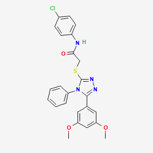 molecular formula C24H21ClN4O3S B3548606 N-(4-chlorophenyl)-2-{[5-(3,5-dimethoxyphenyl)-4-phenyl-4H-1,2,4-triazol-3-yl]sulfanyl}acetamide 