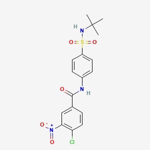 molecular formula C17H18ClN3O5S B3548639 N-[4-(tert-butylsulfamoyl)phenyl]-4-chloro-3-nitrobenzamide 