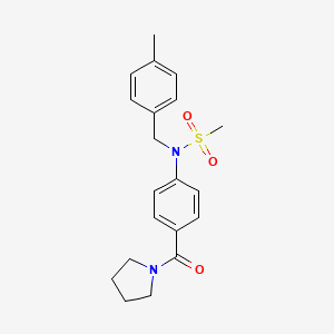 molecular formula C20H24N2O3S B3548645 N-(4-methylbenzyl)-N-[4-(pyrrolidin-1-ylcarbonyl)phenyl]methanesulfonamide 