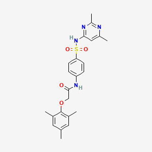 molecular formula C23H26N4O4S B3548663 N-(4-{[(2,6-dimethyl-4-pyrimidinyl)amino]sulfonyl}phenyl)-2-(mesityloxy)acetamide 
