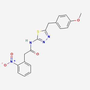 molecular formula C18H16N4O4S B3548669 N-[5-(4-methoxybenzyl)-1,3,4-thiadiazol-2-yl]-2-(2-nitrophenyl)acetamide 