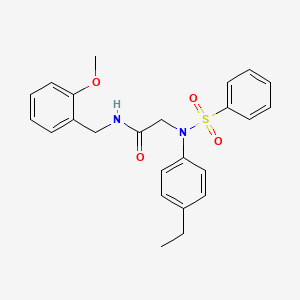 molecular formula C24H26N2O4S B3548678 N~2~-(4-ethylphenyl)-N~1~-(2-methoxybenzyl)-N~2~-(phenylsulfonyl)glycinamide 