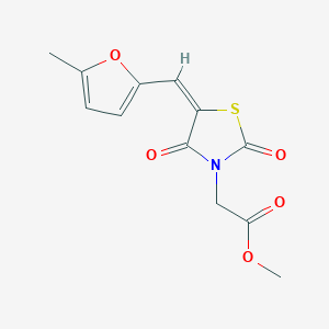molecular formula C12H11NO5S B3548685 methyl {5-[(5-methyl-2-furyl)methylene]-2,4-dioxo-1,3-thiazolidin-3-yl}acetate 