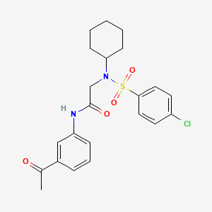 molecular formula C22H25ClN2O4S B3548690 N-(3-Acetylphenyl)-2-(N-cyclohexyl4-chlorobenzenesulfonamido)acetamide 