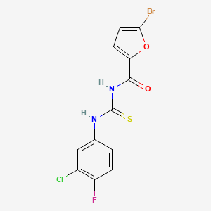 molecular formula C12H7BrClFN2O2S B3548725 5-bromo-N-[(3-chloro-4-fluorophenyl)carbamothioyl]furan-2-carboxamide 