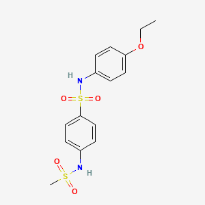 molecular formula C15H18N2O5S2 B3548728 N-(4-ethoxyphenyl)-4-[(methylsulfonyl)amino]benzenesulfonamide 