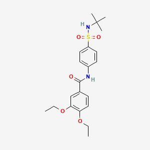 molecular formula C21H28N2O5S B3548766 N-[4-(tert-butylsulfamoyl)phenyl]-3,4-diethoxybenzamide 