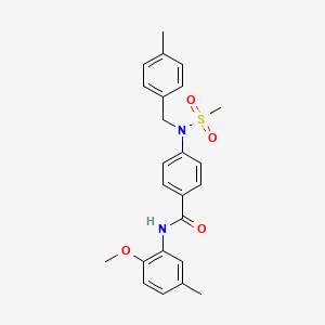 molecular formula C24H26N2O4S B3548769 N-(2-methoxy-5-methylphenyl)-4-[(4-methylbenzyl)(methylsulfonyl)amino]benzamide 