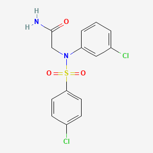 molecular formula C14H12Cl2N2O3S B3548774 N~2~-(3-chlorophenyl)-N~2~-[(4-chlorophenyl)sulfonyl]glycinamide 