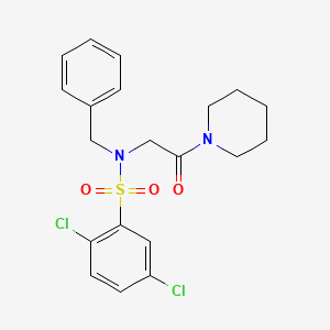 molecular formula C20H22Cl2N2O3S B3548792 N-benzyl-2,5-dichloro-N-[2-oxo-2-(piperidin-1-yl)ethyl]benzenesulfonamide 