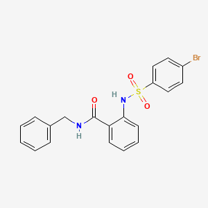 molecular formula C20H17BrN2O3S B3548794 N-benzyl-2-{[(4-bromophenyl)sulfonyl]amino}benzamide 