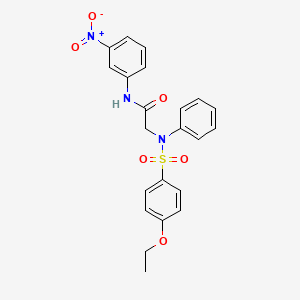 molecular formula C22H21N3O6S B3548801 N~2~-[(4-ethoxyphenyl)sulfonyl]-N~1~-(3-nitrophenyl)-N~2~-phenylglycinamide 