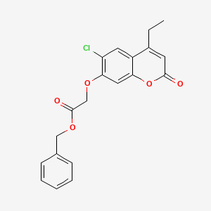 molecular formula C20H17ClO5 B3548808 benzyl 2-[(6-chloro-4-ethyl-2-oxo-2H-chromen-7-yl)oxy]acetate 