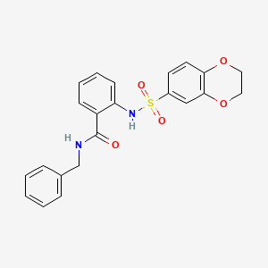 molecular formula C22H20N2O5S B3548860 N-benzyl-2-[(2,3-dihydro-1,4-benzodioxin-6-ylsulfonyl)amino]benzamide 