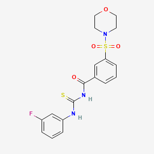 molecular formula C18H18FN3O4S2 B3548868 N-[(3-fluorophenyl)carbamothioyl]-3-morpholin-4-ylsulfonylbenzamide 