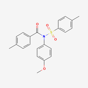 molecular formula C22H21NO4S B3548874 N-(4-methoxyphenyl)-4-methyl-N-[(4-methylphenyl)sulfonyl]benzamide 