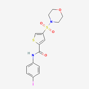molecular formula C15H15IN2O4S2 B3548880 N-(4-iodophenyl)-4-(4-morpholinylsulfonyl)-2-thiophenecarboxamide 