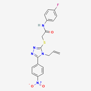 molecular formula C19H16FN5O3S B3548932 N-(4-fluorophenyl)-2-{[5-(4-nitrophenyl)-4-(prop-2-en-1-yl)-4H-1,2,4-triazol-3-yl]sulfanyl}acetamide 