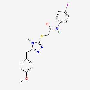 molecular formula C19H19IN4O2S B3548943 N-(4-iodophenyl)-2-{[5-(4-methoxybenzyl)-4-methyl-4H-1,2,4-triazol-3-yl]sulfanyl}acetamide 