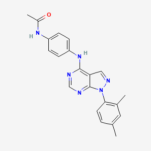 molecular formula C21H20N6O B3548984 N-(4-{[1-(2,4-dimethylphenyl)-1H-pyrazolo[3,4-d]pyrimidin-4-yl]amino}phenyl)acetamide 