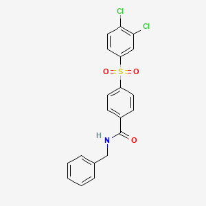 molecular formula C20H15Cl2NO3S B3548992 N-benzyl-4-[(3,4-dichlorophenyl)sulfonyl]benzamide 