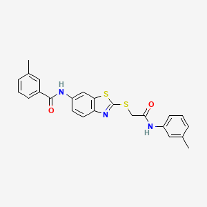 molecular formula C24H21N3O2S2 B3549003 3-methyl-N-[2-({2-[(3-methylphenyl)amino]-2-oxoethyl}sulfanyl)-1,3-benzothiazol-6-yl]benzamide 