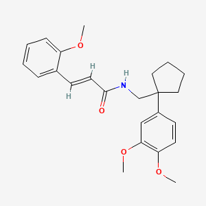 molecular formula C24H29NO4 B3549013 N-{[1-(3,4-dimethoxyphenyl)cyclopentyl]methyl}-3-(2-methoxyphenyl)acrylamide 