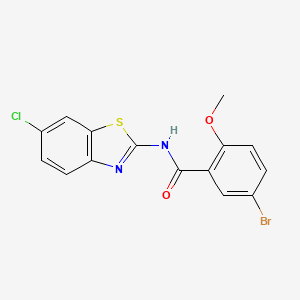 molecular formula C15H10BrClN2O2S B3549015 5-bromo-N-(6-chloro-1,3-benzothiazol-2-yl)-2-methoxybenzamide 