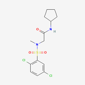 molecular formula C14H18Cl2N2O3S B3549016 N~1~-cyclopentyl-N~2~-[(2,5-dichlorophenyl)sulfonyl]-N~2~-methylglycinamide 