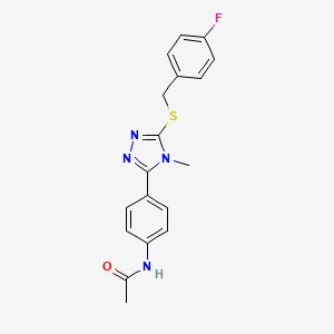 molecular formula C18H17FN4OS B3549024 N-(4-{5-[(4-fluorobenzyl)sulfanyl]-4-methyl-4H-1,2,4-triazol-3-yl}phenyl)acetamide 