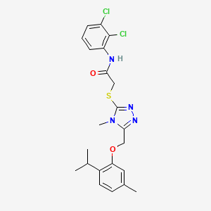 molecular formula C22H24Cl2N4O2S B3549035 N-(2,3-dichlorophenyl)-2-[(4-methyl-5-{[5-methyl-2-(propan-2-yl)phenoxy]methyl}-4H-1,2,4-triazol-3-yl)sulfanyl]acetamide 