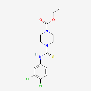 molecular formula C14H17Cl2N3O2S B3549061 Ethyl 4-[(3,4-dichlorophenyl)carbamothioyl]piperazine-1-carboxylate 