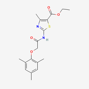 molecular formula C18H22N2O4S B3549091 Ethyl 4-methyl-2-{[(2,4,6-trimethylphenoxy)acetyl]amino}-1,3-thiazole-5-carboxylate 