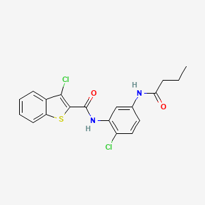molecular formula C19H16Cl2N2O2S B3549098 N-[5-(butyrylamino)-2-chlorophenyl]-3-chloro-1-benzothiophene-2-carboxamide 