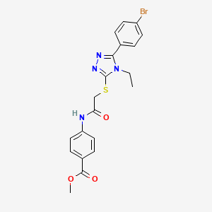 molecular formula C20H19BrN4O3S B3549099 methyl 4-[({[5-(4-bromophenyl)-4-ethyl-4H-1,2,4-triazol-3-yl]sulfanyl}acetyl)amino]benzoate 
