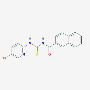 molecular formula C17H12BrN3OS B3549137 N-{[(5-bromo-2-pyridinyl)amino]carbonothioyl}-2-naphthamide 