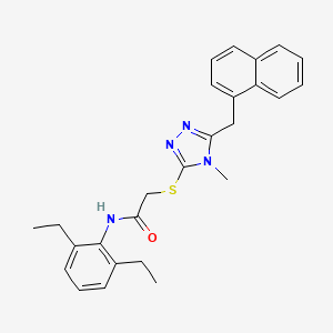 molecular formula C26H28N4OS B3549161 N-(2,6-diethylphenyl)-2-{[4-methyl-5-(naphthalen-1-ylmethyl)-4H-1,2,4-triazol-3-yl]sulfanyl}acetamide 