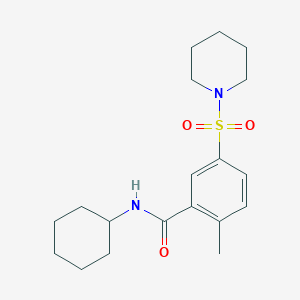 molecular formula C19H28N2O3S B3549172 N-cyclohexyl-2-methyl-5-(1-piperidinylsulfonyl)benzamide 
