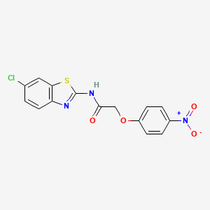 molecular formula C15H10ClN3O4S B3549173 N-(6-chloro-1,3-benzothiazol-2-yl)-2-(4-nitrophenoxy)acetamide 