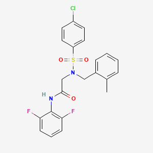 molecular formula C22H19ClF2N2O3S B3549179 N~2~-[(4-chlorophenyl)sulfonyl]-N~1~-(2,6-difluorophenyl)-N~2~-(2-methylbenzyl)glycinamide 