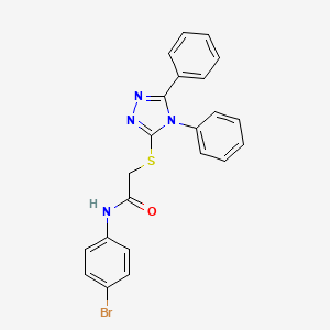 molecular formula C22H17BrN4OS B3549213 N-(4-bromophenyl)-2-[(4,5-diphenyl-4H-1,2,4-triazol-3-yl)sulfanyl]acetamide 