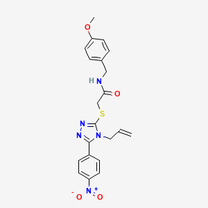 molecular formula C21H21N5O4S B3549227 N-(4-methoxybenzyl)-2-{[5-(4-nitrophenyl)-4-(prop-2-en-1-yl)-4H-1,2,4-triazol-3-yl]sulfanyl}acetamide 