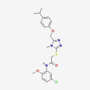 molecular formula C22H25ClN4O3S B3549245 N-(5-chloro-2-methoxyphenyl)-2-({5-[(4-isopropylphenoxy)methyl]-4-methyl-4H-1,2,4-triazol-3-yl}thio)acetamide 