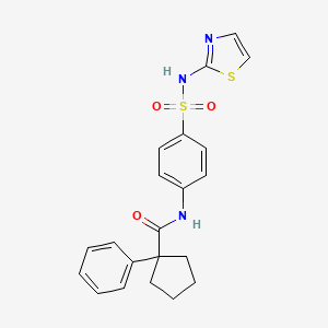molecular formula C21H21N3O3S2 B3549253 1-phenyl-N-[4-(1,3-thiazol-2-ylsulfamoyl)phenyl]cyclopentanecarboxamide 