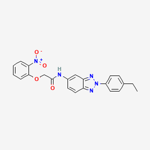 molecular formula C22H19N5O4 B3549260 N-[2-(4-ethylphenyl)-2H-1,2,3-benzotriazol-5-yl]-2-(2-nitrophenoxy)acetamide 