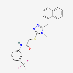molecular formula C23H19F3N4OS B3549281 2-{[4-methyl-5-(naphthalen-1-ylmethyl)-4H-1,2,4-triazol-3-yl]sulfanyl}-N-[3-(trifluoromethyl)phenyl]acetamide 