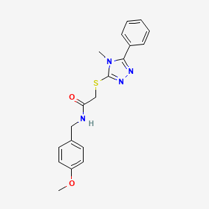 molecular formula C19H20N4O2S B3549298 N-(4-methoxybenzyl)-2-[(4-methyl-5-phenyl-4H-1,2,4-triazol-3-yl)sulfanyl]acetamide 