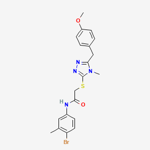 molecular formula C20H21BrN4O2S B3549306 N-(4-bromo-3-methylphenyl)-2-{[5-(4-methoxybenzyl)-4-methyl-4H-1,2,4-triazol-3-yl]sulfanyl}acetamide 